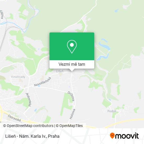 Líšeň - Nám. Karla Iv. mapa