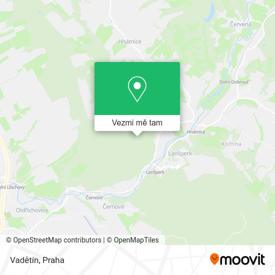 Vadětín mapa