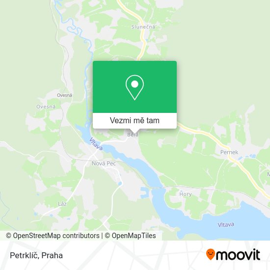 Petrklíč mapa