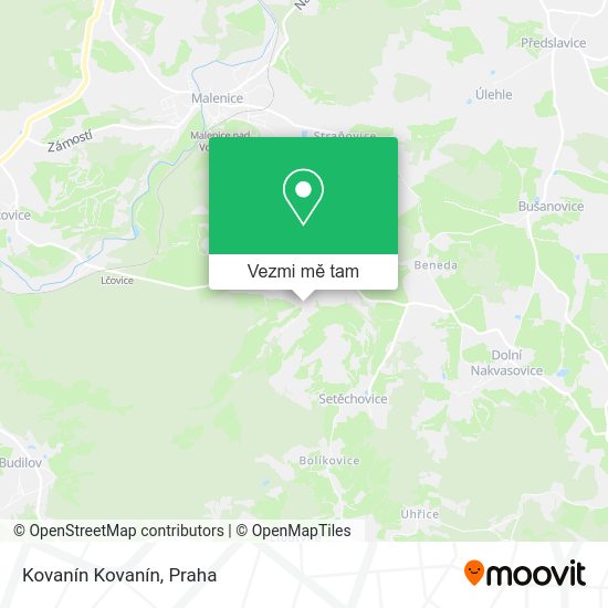 Kovanín Kovanín mapa