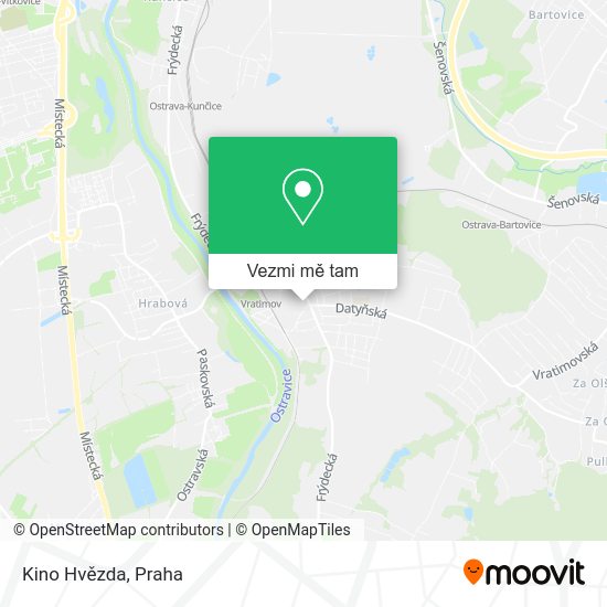 Kino Hvězda mapa