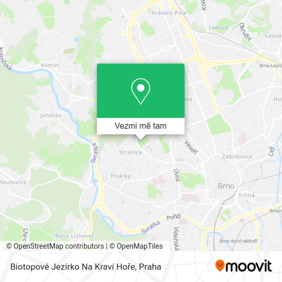 Biotopové Jezírko Na Kraví Hoře mapa