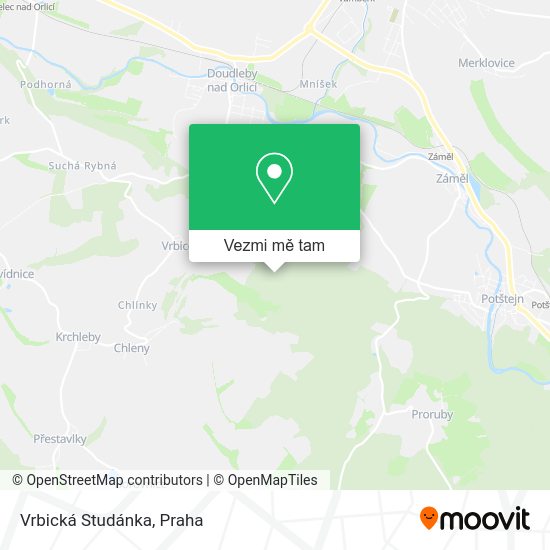 Vrbická Studánka mapa
