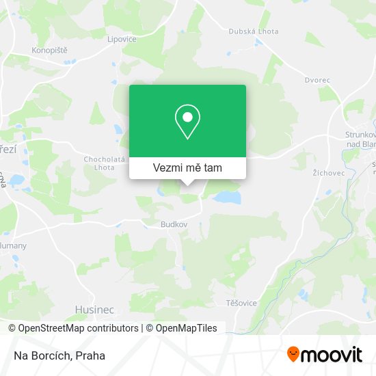 Na Borcích mapa