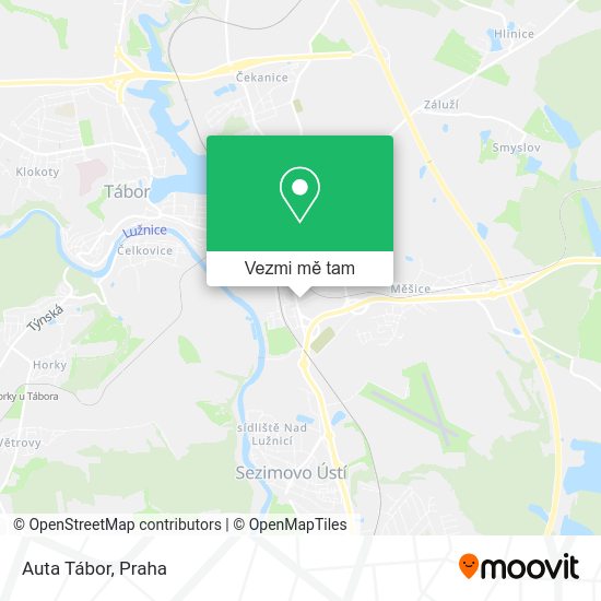 Auta Tábor mapa
