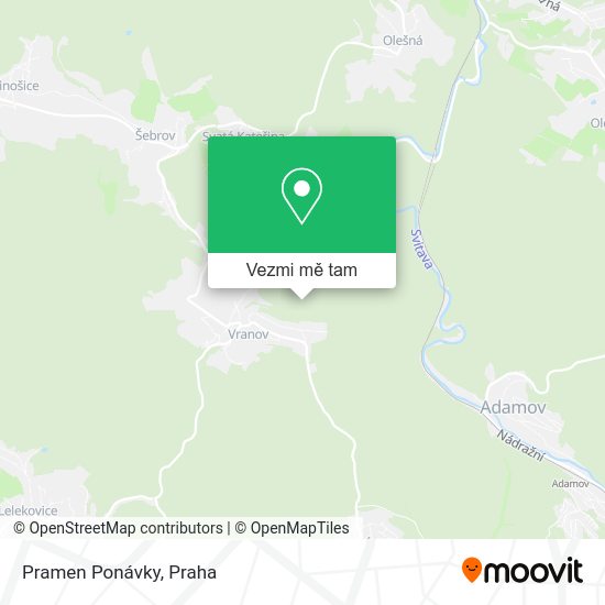 Pramen Ponávky mapa