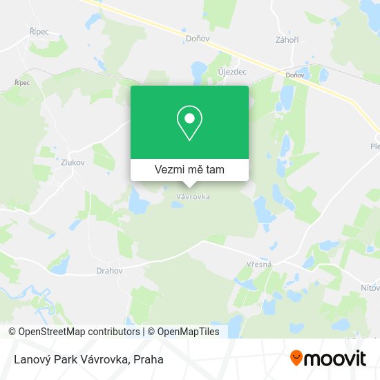 Lanový Park Vávrovka mapa