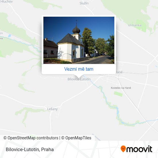 Bílovice-Lutotín mapa