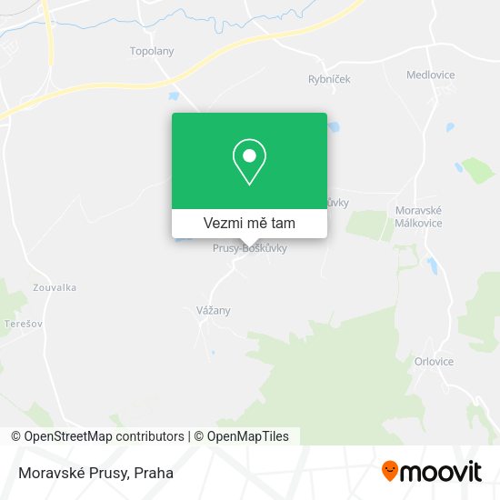 Moravské Prusy mapa