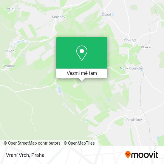 Vraní Vrch mapa