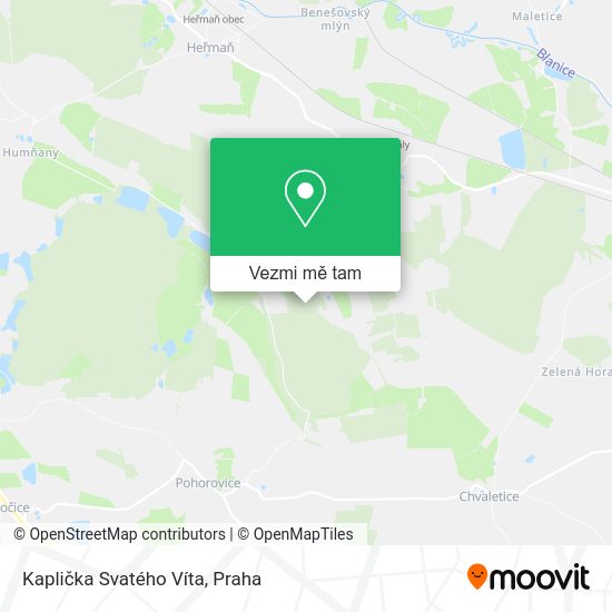 Kaplička Svatého Víta mapa