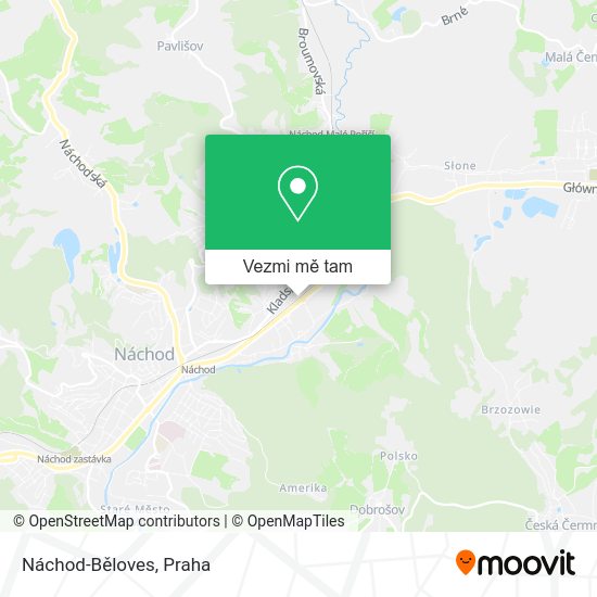 Náchod-Běloves mapa