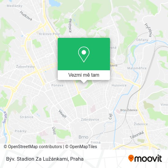 Býv. Stadion Za Lužánkami mapa