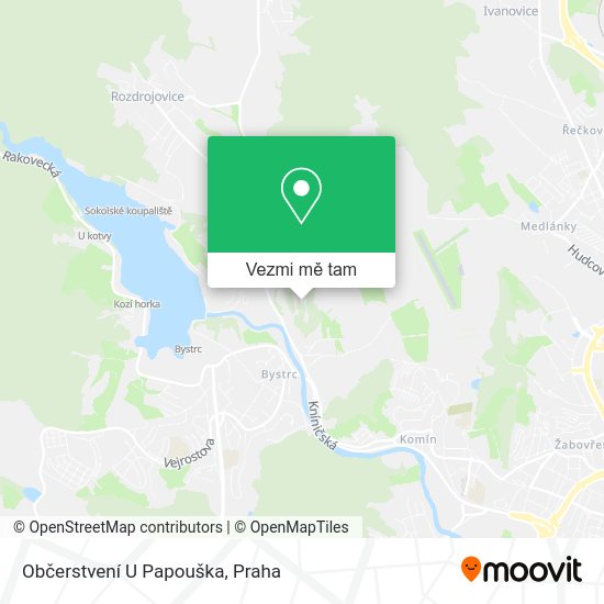 Občerstvení U Papouška mapa