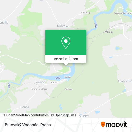 Butovský Vodopád mapa