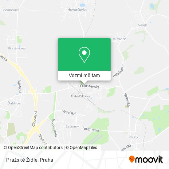 Pražské Židle mapa