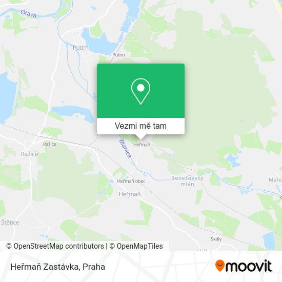 Heřmaň Zastávka mapa