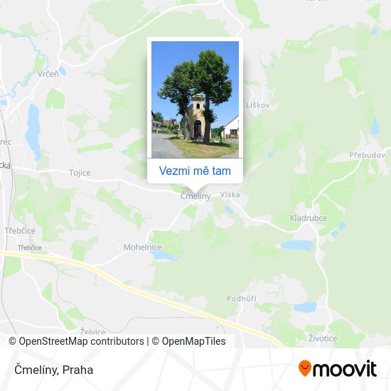 Čmelíny mapa
