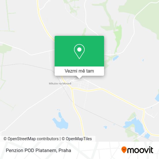 Penzion POD Platanem mapa