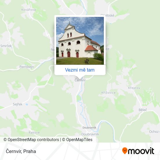 Černvír mapa