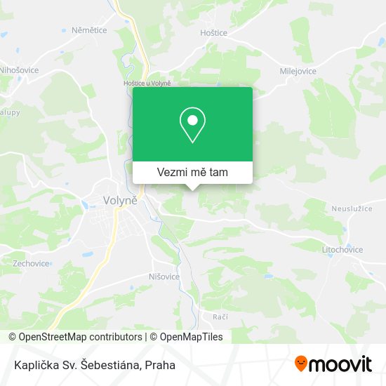 Kaplička Sv. Šebestiána mapa