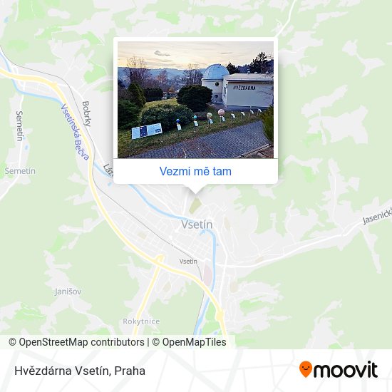 Hvězdárna Vsetín mapa