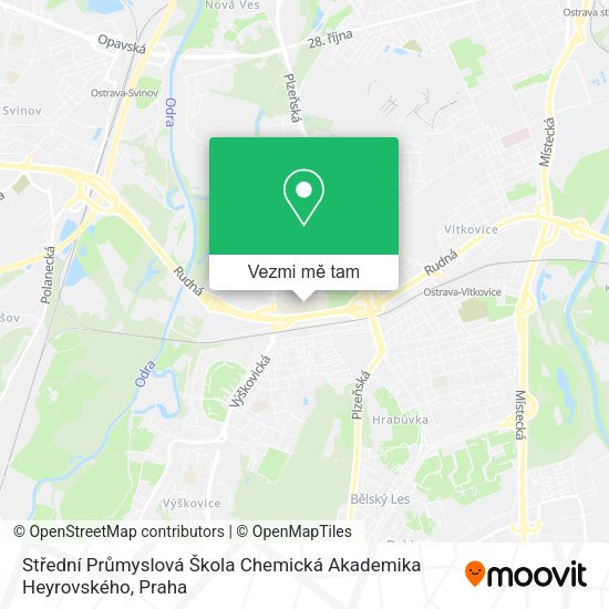 Střední Průmyslová Škola Chemická Akademika Heyrovského mapa