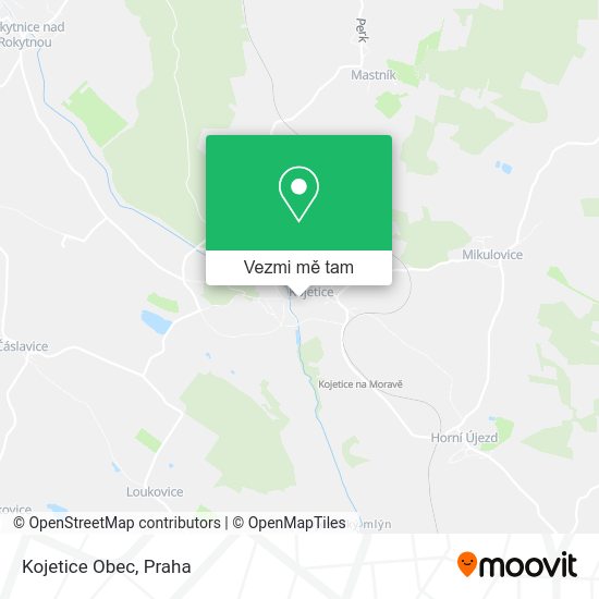 Kojetice Obec mapa