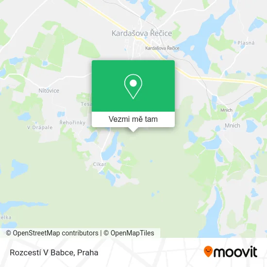 Rozcestí V Babce mapa