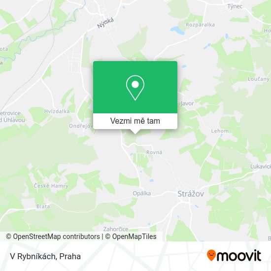 V Rybníkách mapa