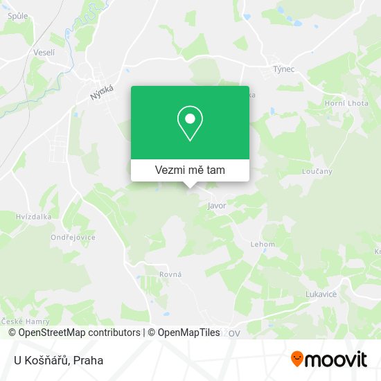 U Košňářů mapa