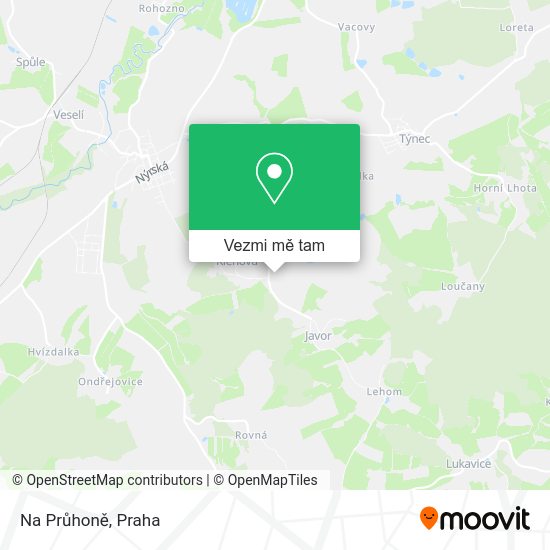 Na Průhoně mapa