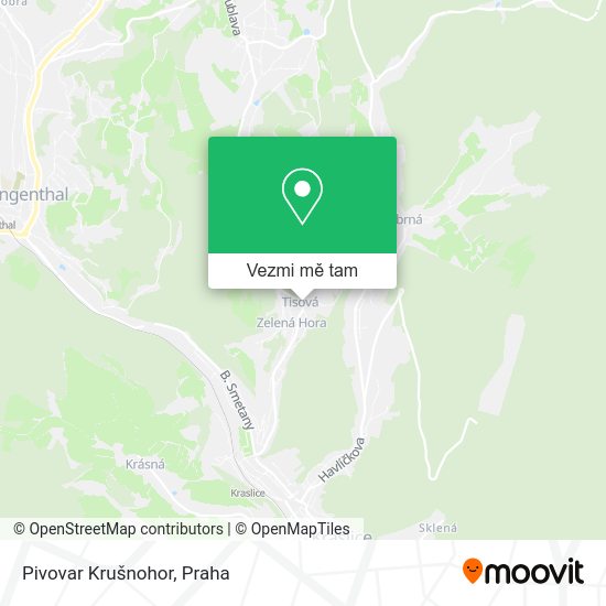 Pivovar Krušnohor mapa