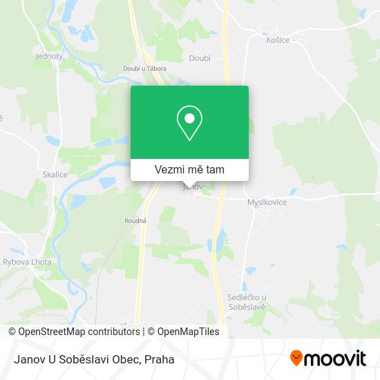Janov U Soběslavi Obec mapa