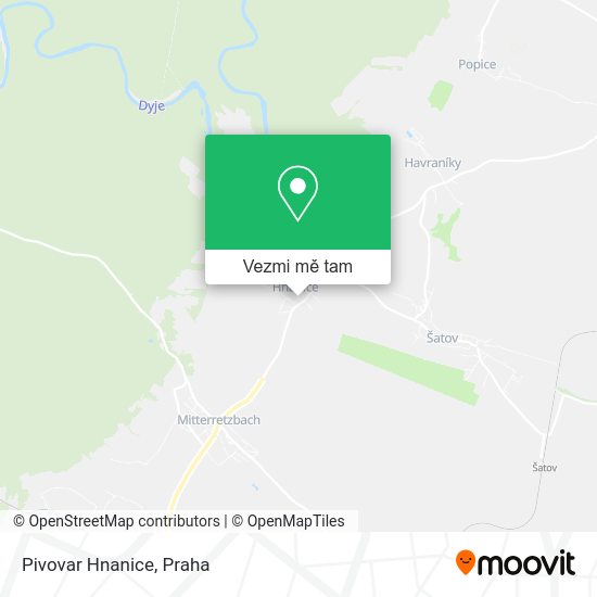 Pivovar Hnanice mapa
