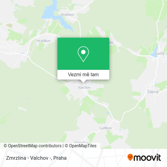 Zmrzlina - Valchov - mapa