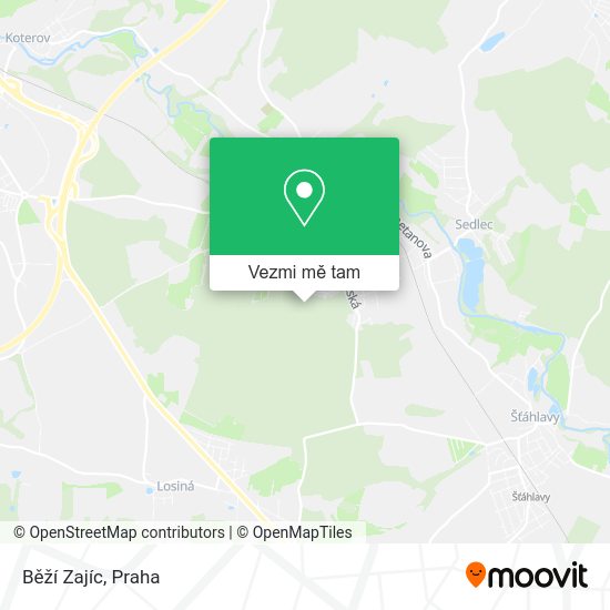 Běží Zajíc mapa