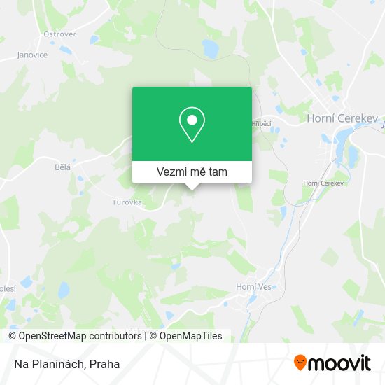 Na Planinách mapa