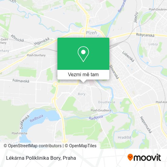 Lékárna Poliklinika Bory mapa