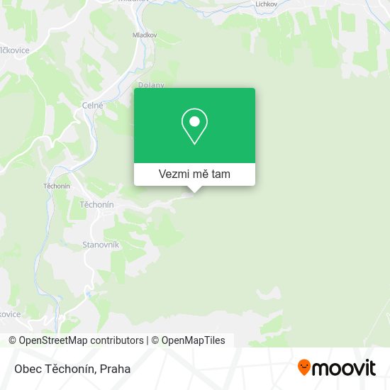 Obec Těchonín mapa