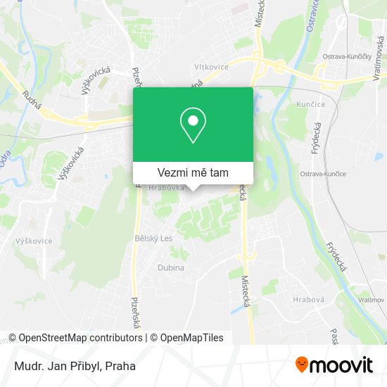 Mudr. Jan Přibyl mapa