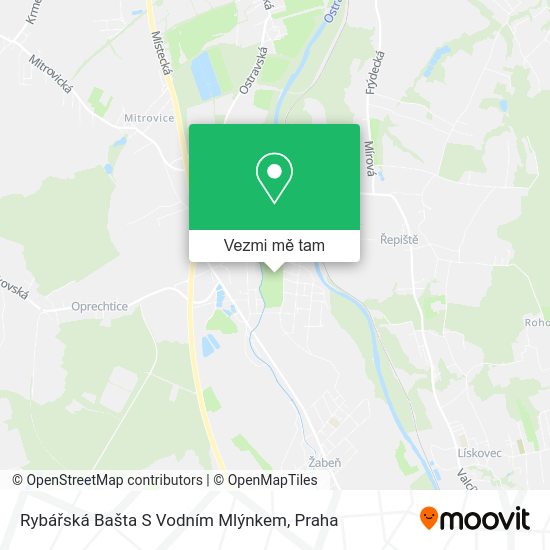 Rybářská Bašta S Vodním Mlýnkem mapa