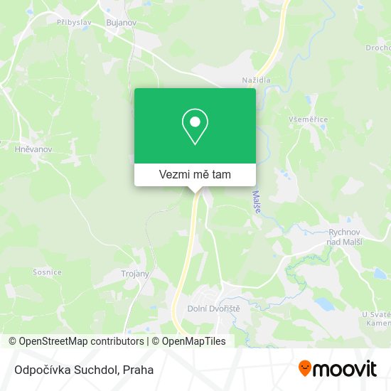Odpočívka Suchdol mapa