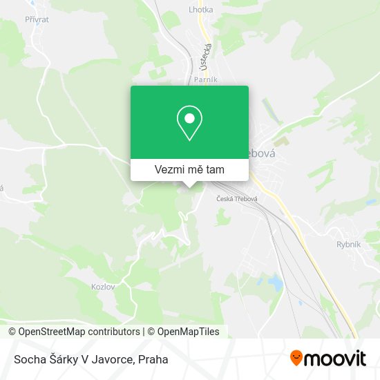 Socha Šárky V Javorce mapa