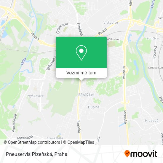 Pneuservis Plzeňská mapa