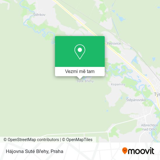 Hájovna Suté Břehy mapa