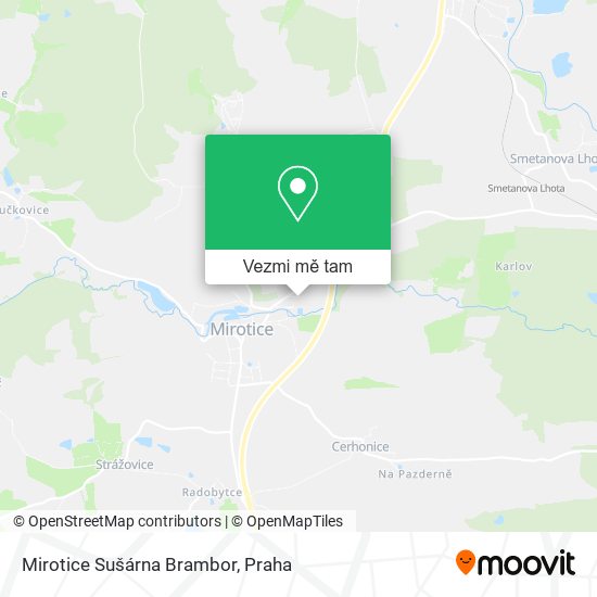 Mirotice Sušárna Brambor mapa