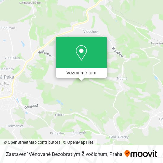 Zastavení Věnované Bezobratlým Živočichům mapa