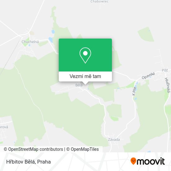 Hřbitov Bělá mapa