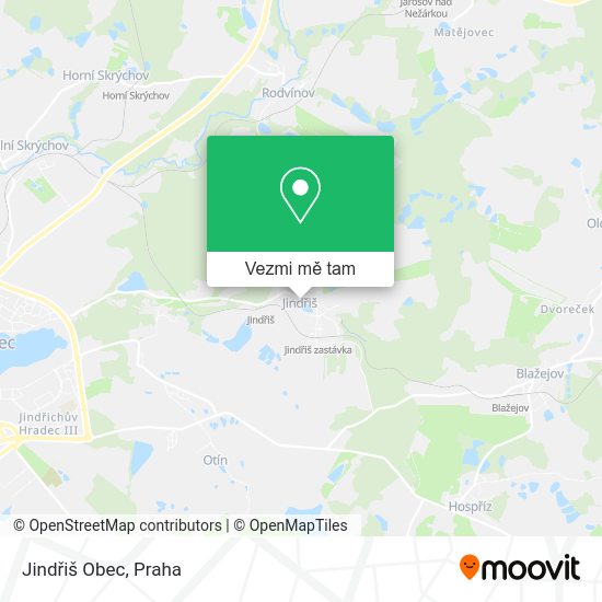 Jindřiš Obec mapa